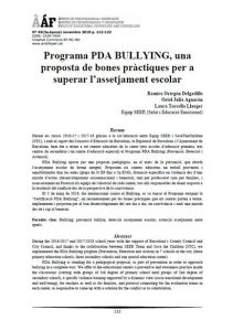 PDA Bullying a la Revista Àmbits Psicopedagogics